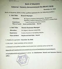 Abyssinia vacancy, addis ababa, ethiopia. Vacancy For All Ethio Facebook