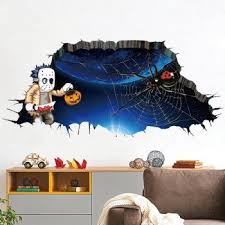 Halloween 3d Spider Wall Art Sticker For Bedroom Halloween Wall Art 3d Wall Decals Sticker Wall Art