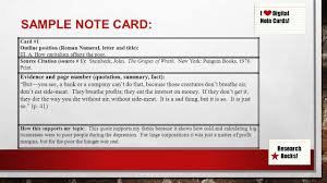 Look at the source number in the right hand corner of the note card. Digital Note Cards Research Paper Digital Note Cards The Purpose Of Note Cards In Research Writing Is To Help Organize Your Evidence As You Find It Ppt Download