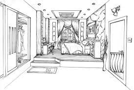The above drawing of a bedroom (a fairly common scene in anime and manga) is done in one point perspective. One Point Perspective Drawing Tutorial Room Perspective Drawing Lessons Bedroom Linear Free Autocad Blocks Drawings Download Center