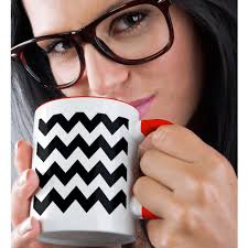 3dRose, Black and white chevron pattern, Mug