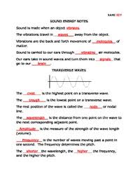 The worksheet follows the 6th grade common core standards for craft and structure. Sound Waves Energy Note Taking Gudie By Annette Hoover Tpt
