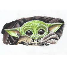 Baby Yoda Themandalorian Yoda Art Star Wars Art Yoda Drawing
