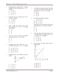 Sesudah itu baru bisa dilanjutkan dengan sekumpulan soal soal persamaan garis singgung dikurva. Persamaan Garis Lurus Pdf