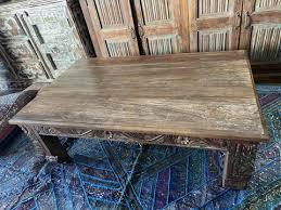 Its themed furniture makeover day, one of my favorite days of the month and i wasn't going to let a little thing like surgery stop me from participating. Old World Table Chai Coffee Table Rustic Tones Hand Crafted Door Flat Top Carved Sides Accent