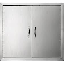 Outdoor kitchen door and drawers tulsa grill store. 78x61cm Bbq Island Double Access Doors 304 Stainless Steel Outdoor Kit Vevor Uk
