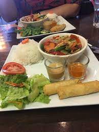 Spicy Basil Chicken Front And Cashew Chicken Rear Picture Of Big Bowl Thai Cuisine Huntsville Tripadvisor