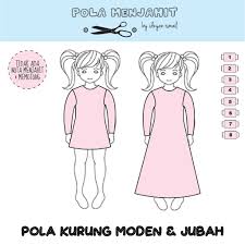 Seçilebilir iyi biri denizkızı tarzı etekle moden parantez gömlek tasarımdır. Pola Kurung Moden Budak Pola Kurung Moden Kanak Kanak Pola Baju Sahaja Shopee Malaysia