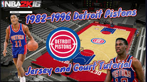 Für diese variante sind keine fotos verfügbar. Nba 2k16 1982 1996 Detroit Pistons Jersey And Court Tutorial Youtube