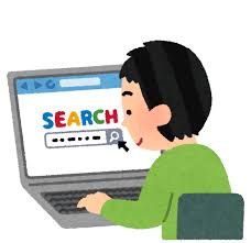 検索エンジンを使う人のイラスト | かわいいフリー素材集 いらすとや