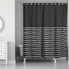 Stenya Sketch Stripes Single Shower Curtain In 2020 Black Shower Curtains Gray Shower Curtains White Shower Curtain