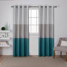 teal curtains window treatments