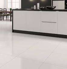 Extreme White Polished Porcelain 600x600 Floor Tile Bright White Colour And Rectified Edges At Small White Kitchens Tile Floor White Polished Porcelain Tiles
