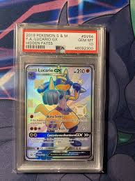 2017 pokemon shining legends #29 raichu gx psa 10. Psa 10 Gem Mint Lucario Gx Hidden Fates Rare Shiny Poke