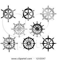 Submitted 9 years ago by deleted. 1213347 Clipart Of Black And White Ship Steering Wheel Helms Royalty Free Vector Illustration Jpg 450 470 Heraldry Design Ship Wheel Tattoo Wheel Tattoo