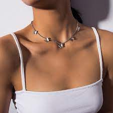 Minimalist Gold Silver Tone Butterfly Choker Necklace Etsy Butterfly Pendant Necklace Choker Necklace Chokers
