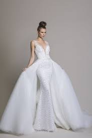 Detachable Overskirt With Lace Applique Kleinfeld Bridal Pnina Tornai Wedding Dress Detachable Wedding Dress Ball Gowns Wedding