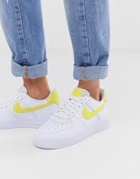 Demand that sneaker attention and cop these on. Nike Air Force 1 07 Sneakers In White And Yellow Asos Nike Air Force White Nike Shoes Air Force Nike Air Force 1 Yellow