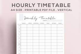 Check spelling or type a new query. Hourly Weekly Timetable Printable Personalized Custom Planners By Madetoplan