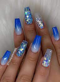 67 Stunning Dark Blue Nail Designs Blue Acrylic Nails Glow Nails Blue Nail Designs