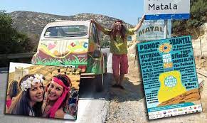 The artificial caves in the cliff of the matala bay were created in the neolithic age. 60 000 People Live The Hippie Myth In Matala Festival Aka Burning Man Of Europe