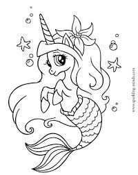 Download Cute Unicorn Mermaid Coloring Page Sparkling Minds