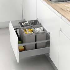 Sistemas de cubos de basura ecológicos y almacenaje de residuos para cocina. Cubo De Basura Integrado Para Cajon De Cocina 600 900 Mm