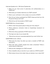 Students and other young people walking around the georgetown area of washington, d.c., struggled to say whether they were proud to be american ahead of 4th of july weekend. Doc Interview Questions For 1 5k Alumni Testimonials Louis Virtusio Academia Edu