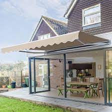 A Shady Solution Shade Sails As Awnings Decorated Life In 2021 Patio Awning Shade Sail Patio