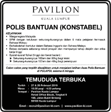 Tarikh tutup permohonan 17 julai 2018 lokasi : Iklan Jawatan Kosong Pavilion Kuala Lumpur Kerja Kosong Kerajaan