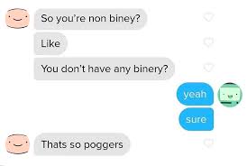 At memesmonkey.com find thousands of memes categorized into thousands of categories. Non Binary Memes Poggers Sounds Like Something Finn And Jake Could