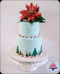 Poinsettia Christmas Cake Christmas Cake Designs Christmas Cake Christmas Cake Decorations