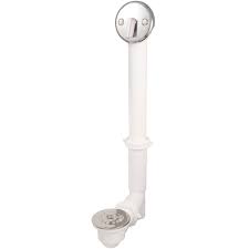 Bathtub drain stopper / trip waste assembly. Waxman 7541100 Trip Lever Style Bathtub Drain Assembly Chrome At Sutherlands