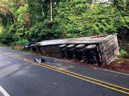 Large trucks are at greater risk for rollover accidents due to a high center of gravity and unstable loads. Overturned Semi Near Brinnon Blocks Highway 101 Port Townsend Leader