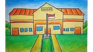 Membuat sketsa gambar yang dibayangkan. Cara Menggambar Dan Mewarnai Sekolahan Youtube
