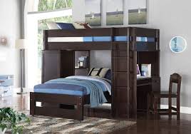 Solid wood twin over full bunk beds with storage drawers, bunk beds for kids with ladder and guard rail,espresso. Acme 37495 Harriet Bee Higham Lars Espresso Finish Wood Loft Bunk Bed Set Desk Drawers Twin