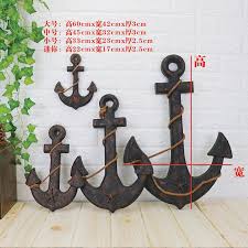 Beach houses and nautical decorations are a perfect match, if there is ever one to be found. Creative Ship Anchor Mediterranean Style Decoration Wood Boat Ship Nautical Home Decor Anchor Bar Wall Decoration Garden Fig Figurines Miniatures Aliexpress