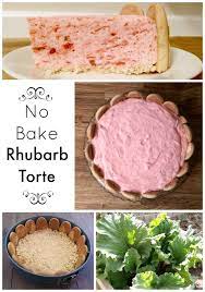 No Bake Rhubarb Torte Recipe Rhubarb Dump Cakes Rhubarb Recipes Rhubarb Desserts