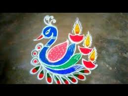 Colourful Peacock Flower Rangoli Kolam Rangoli Designs Without Dots Simple Sankranthi Muggulu Yo In 2020 Free Hand Rangoli Design Flower Rangoli Easy Rangoli Designs