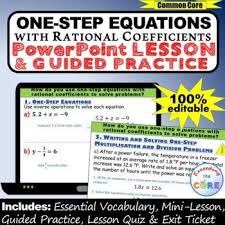 One Step Equations Rational Coefficients Powerpoint Lesson Practice Digita Algebra Activities High School High School Math Activities Google Classroom Math