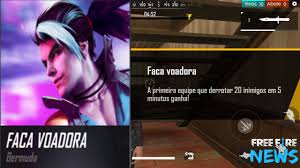 Tudo se passa em uma grande ilha, onde tem muitas árvores, pântanos, planícies, montanhas, campos. Novo Modo Faca Voadora No Free Fire Free Fire News