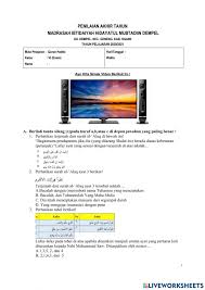 Hidup yang dibangun di atas batu atau diatas pasir, tuhan yesus mengajarkan jika orang membangun hidupnya diatas ajaran, firman yang disampaikan tuhan yesus. Pat Quran Hadist 6 Worksheet