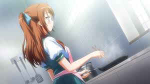The academy is known for its food wars, which are cooking challenges where students go against each other and showcase their skills. Female Anime Character In Blue School Uniform Cooking On The Kitchen Hd Wallpaper Wallpaper Flare