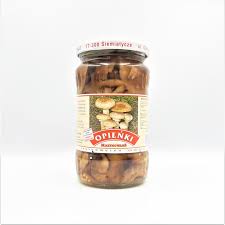 Grzyby marynowane w zalewie octowej z przyprawami to jeden z przysmaków kuchni polskiej. Grzyby Marynowane Opienka 370 G Polinat Sklep Naturalnie Podlasie