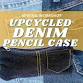 Upcycled denim pencil case sewing workshop event image