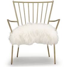 mitchell gold bob williams ansel chair brass tibetan fur chair white fur chair brass furniture