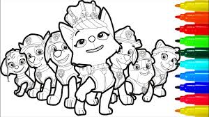 Free printable everest badge coloring page for kids to download, paw patrol coloring pages. Paw Patrol Zuma Rubble Marshall Rocky Skye Everest Coloring Pages With Colored Markers Youtube