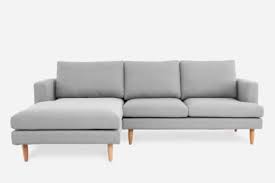 A gray couch is a classic choice for living room seating. Tana Sectional Sofa Light Gray Left Facing Castlery United States