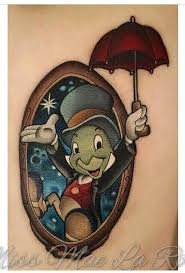 Really Cute Jiminy Cricket Tattoo Disney Tattoos Jiminy Cricket Disney Sleeve