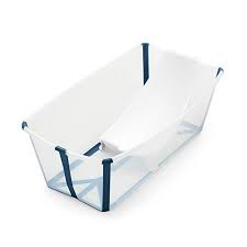 This tub can fold in half, making it perfectly compact for those who need a. Stokke Flexi Bath Bundle Transparent Blue Foldable Baby Bathtub N Ninelife Japan